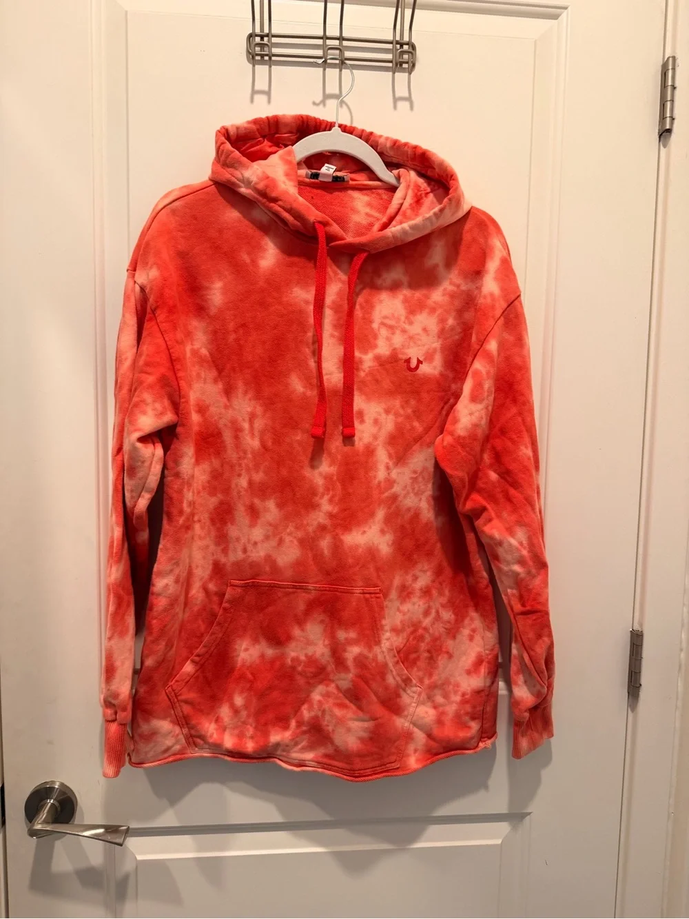 True Religion Red and White Tie Dye Hoodie S/P